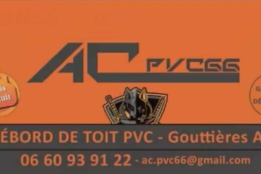 AC PVC66 &#8211; Pose de gouttières en aluminium ou d&#8217;habillage de débords de toit en PVC.